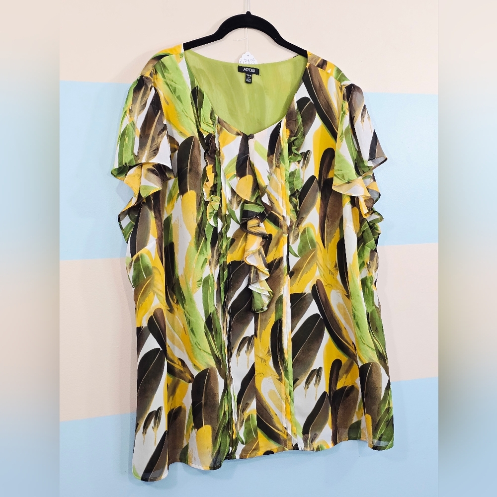 Apt. 9 Plus Size Multicolor Ruffle Top - Picture 4 of 8